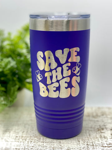 Save The Bees Retro Style Drink Tumbler