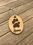 Pet Paw Print Key Chain; Personalize It!