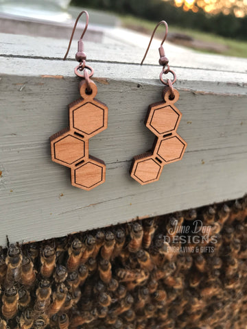 Honeycomb Asymmetrical Earrings