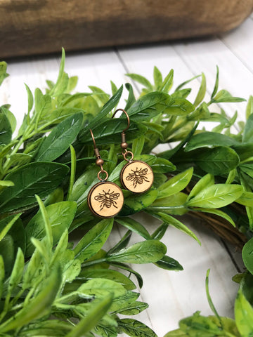 Honeybee Wood Earrings