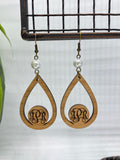 Monogram Teardrop Earring with Faux Pearl