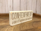 Contentment Wooden Sign