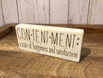 Contentment Wooden Sign