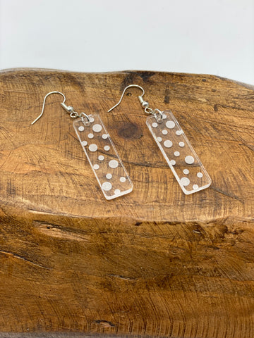 Polka Dot Acrylic Bar Earrings