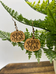 Pumpkin Monogram Earrings